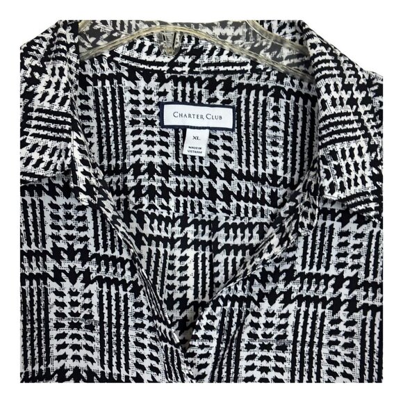 Charter Club Women's Blouse Print Black/White Size Xl Sku 2364 - Picture 1 of 16